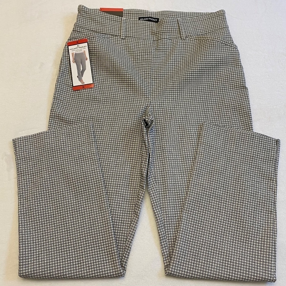 Hilary Radley Pull-On Ankle Pant, Slim, Pockets, Gray/White/Black, Medium, NWT - Picture 9 of 16